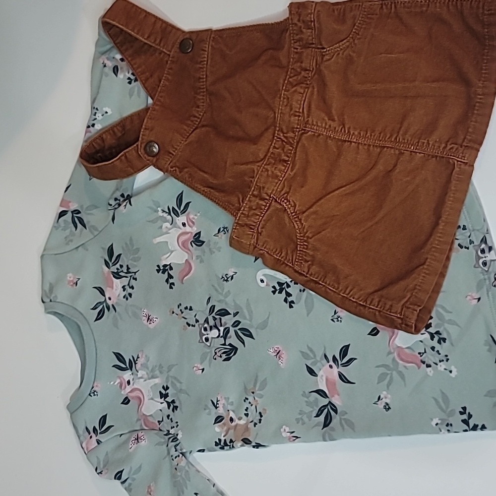 3/$30 OLD NAVY Courdory Overall skirt + H&M Unicorn Fairytale Cotton  Dress